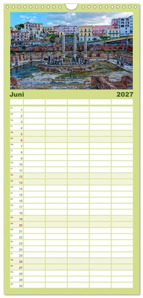 Produktbild: Familienplaner 2027 - Historisches am Golf von Neapel mit 5 Spalten (Wandkalender, 21 x 45 cm) CALVENDO