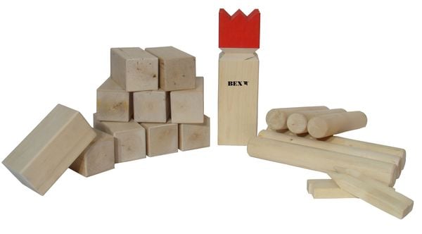 Produktbild: BEX 511-011 - KUBB Original Color, das Original aus Schweden, Premium Qualit&auml;t aus Gummibaum Holz