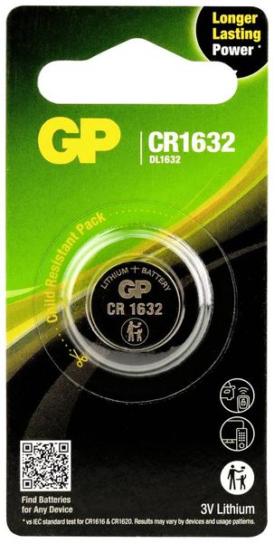 Produktbild: GP Knopfzelle CR1632 3V 1 St. Lithium GPCR1632STD030C1