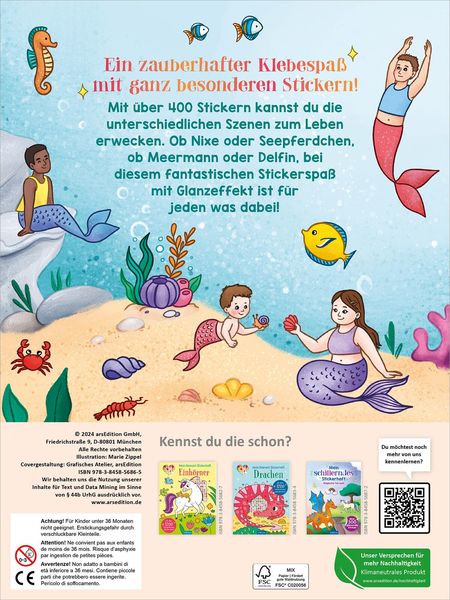Produktbild: Mein schillerndes Stickerheft &ndash; Im Reich der Meerjungfrauen