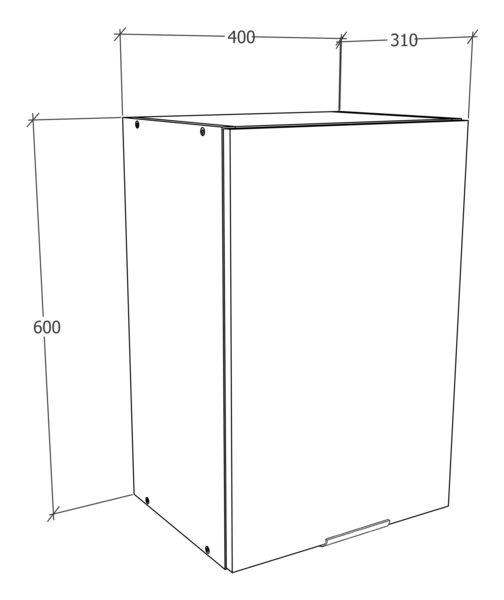 Produktbild: K&uuml;chenschrank B. 40 cm H&auml;ngeschrank K&uuml;che Fasola