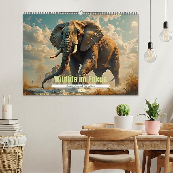 Produktbild: Wildlife im Fokus - Begegnungen auf Augenh&ouml;he (Wandkalender 2026 DIN A2 quer), CALVENDO Monatskalender