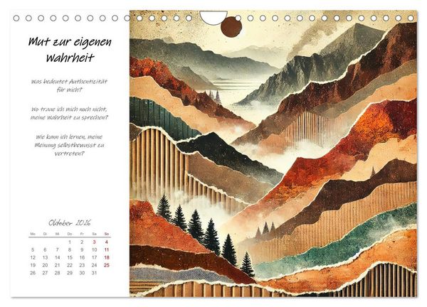 Produktbild: Dein Jahr der St&auml;rke - Reflexionskalender f&uuml;r mehr Selbstbewusstsein (Wandkalender 2026 DIN A4 quer), CALVENDO Monatskalender