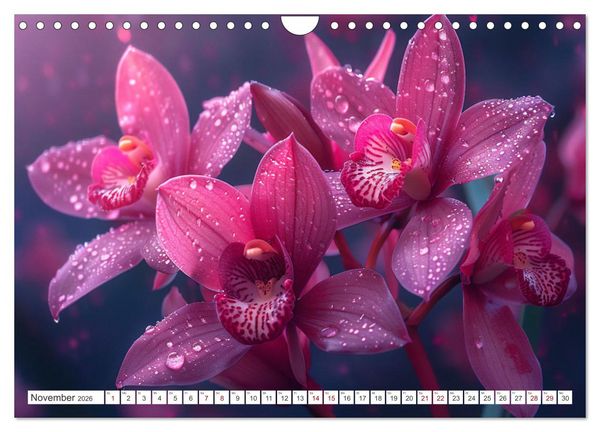 Produktbild: Orchideen - farbenfroh durchs Jahr (Wandkalender 2026 DIN A4 quer), CALVENDO Monatskalender