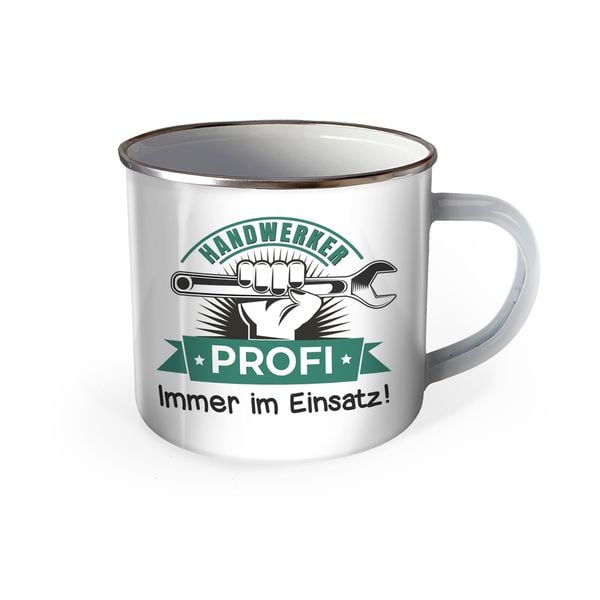 Produktbild: Tr&ouml;tsch Emaille Becher Handwerker Tasse Handwerker Profi Immer im Einsatz