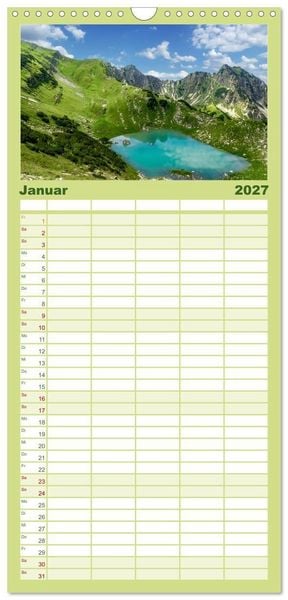 Produktbild: Familienplaner 2027 - Oberstdorf - Bergparadies in den Alpen mit 5 Spalten (Wandkalender, 21 x 45 cm) CALVENDO