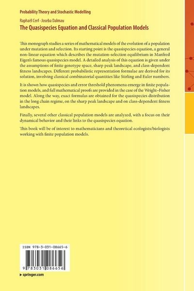 Produktbild: The Quasispecies Equation and Classical Population Models