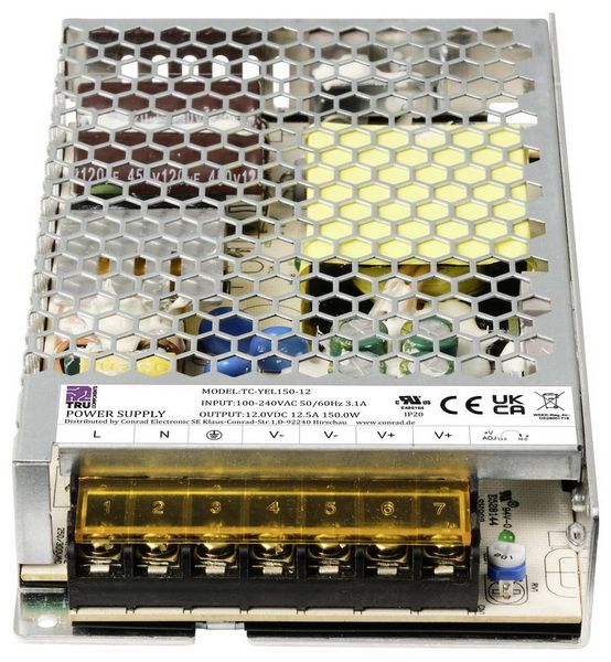 Produktbild: TRU COMPONENTS TC-13496752 Netzteil / Stromversorgung 12 V/DC 12.5A 150W
