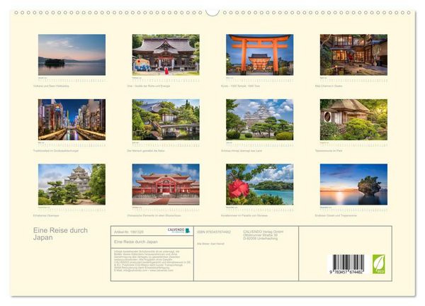 Produktbild: Eine Reise durch Japan (hochwertiger Premium Wandkalender 2026 DIN A2 quer), Kunstdruck in Hochglanz