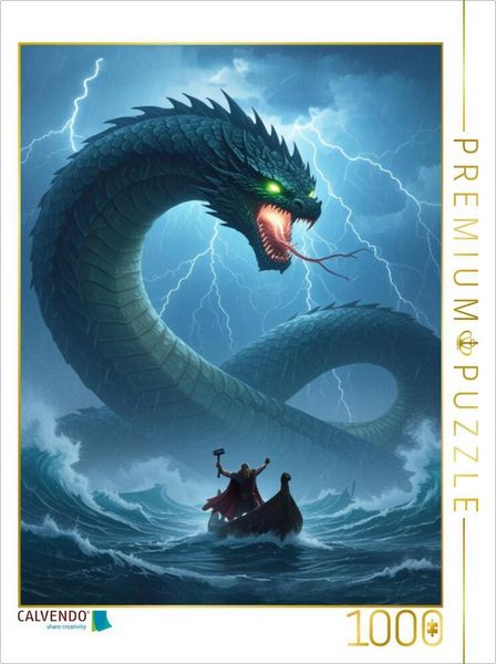 Produktbild: CALVENDO Puzzle J&ouml;rmungandr, weltumspannende Midgardschlange | 1000 Teile Lege-Gr&ouml;&szlig;e 64x48cm Foto-Puzzle f&uuml;r gl&uuml;ckliche Stunden