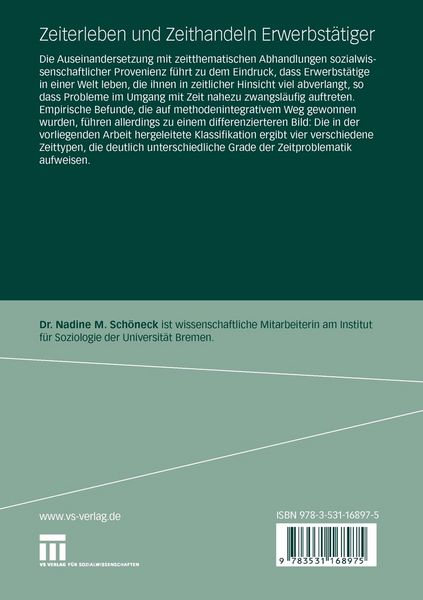 Produktbild: Zeiterleben und Zeithandeln Erwerbst&auml;tiger