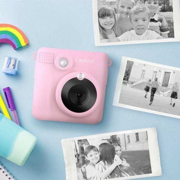 Produktbild: Lamax InstaKid1 Sofortbildkamera Pink Integrierter Akku, mit eingebautem Blitz, Full HD Video, Spritzwassergesch&uuml;tzt