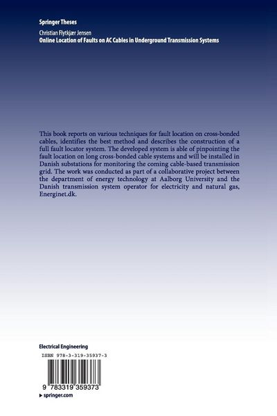 Produktbild: Online Location of Faults on AC Cables in Underground Transmission Systems