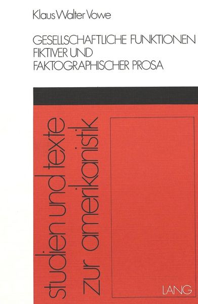 Produktbild: Gesellschaftliche Funktionen fiktiver und faktographischer Prosa