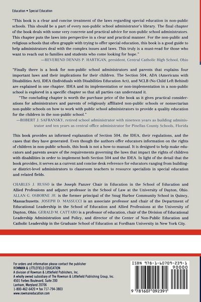 Produktbild: Law of Special Education and Non-Public Schools