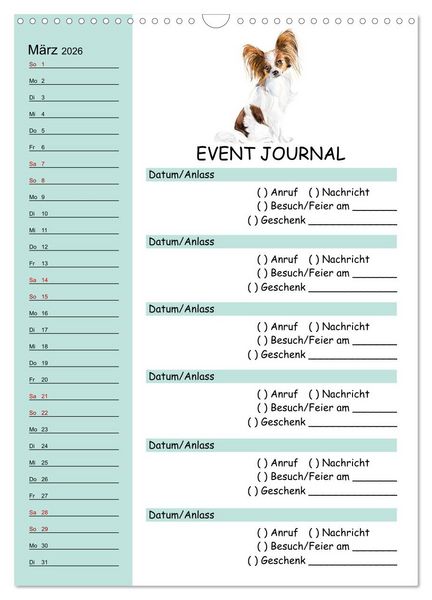 Produktbild: B-DAY PLANER - Aquarell Hunderassen - F&uuml;r Termine, Geschenke, Eventdetails & mehr (Wandkalender 2026 DIN A3 hoch), CALVENDO Monatskalender