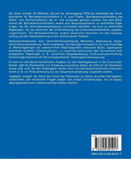 Produktbild: Betriebswirtschaftslehre und Recht