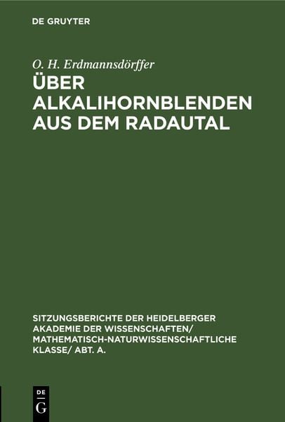 Produktbild: &Uuml;ber Alkalihornblenden aus dem Radautal