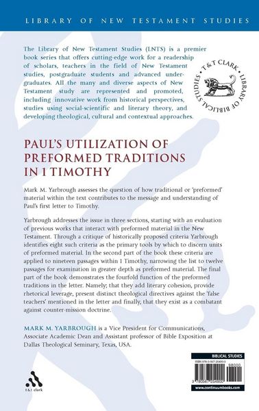 Produktbild: Paul's Utilization of Preformed Traditions in 1 Timothy
