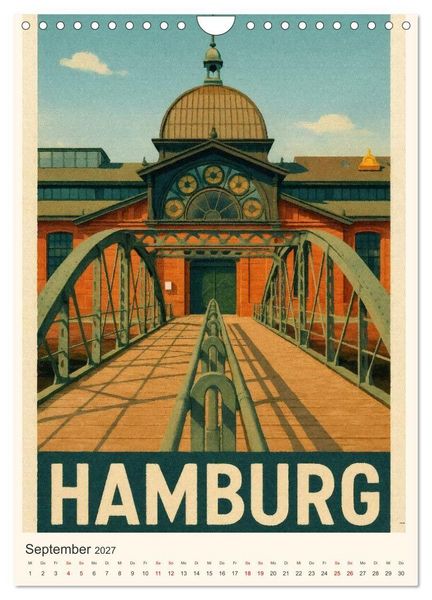 Produktbild: City Poster Hamburg - Stilisierte Impressionen der Hansestadt (Wandkalender 2027 DIN A4 hoch), CALVENDO Monatskalender