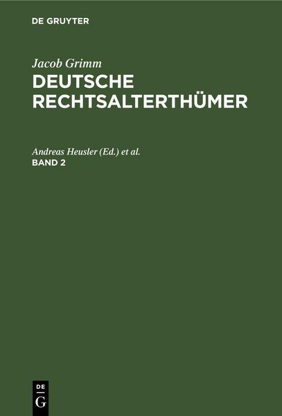 Produktbild: Deutsche Rechtsalterth&uuml;mer. Band 2
