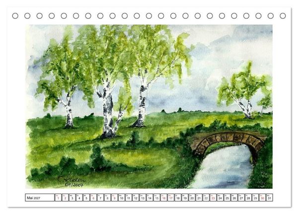 Produktbild: Der AQUARELL-Kalender (Tischkalender 2027 DIN A5 quer), CALVENDO Monatskalender