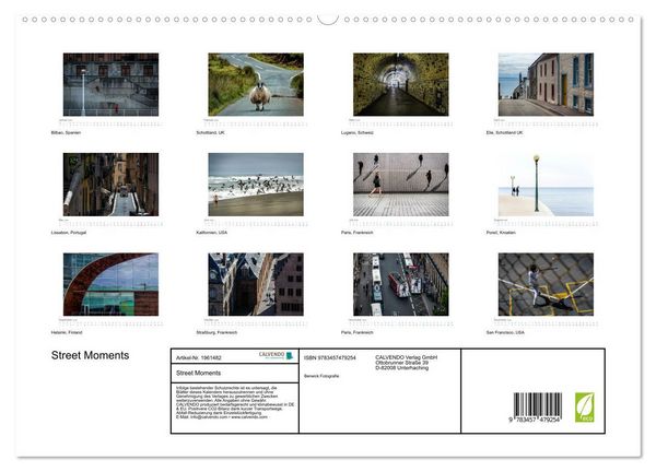 Produktbild: Street Moments (hochwertiger Premium Wandkalender 2026 DIN A2 quer), Kunstdruck in Hochglanz