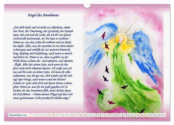Produktbild: Engelbilder mit Botschaften f&uuml;r die Seele (Wandkalender 2026 DIN A3 quer), CALVENDO Monatskalender