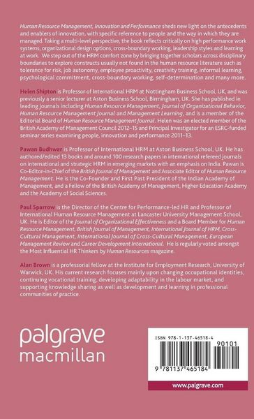 Produktbild: Human Resource Management, Innovation and Performance