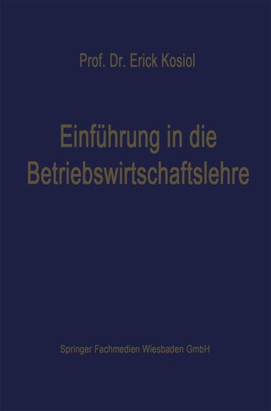 Produktbild: Einf&uuml;hrung in die Betriebswirtschaftslehre