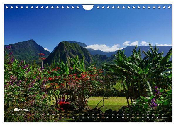 Produktbild: La R&egrave;union - C&ocirc;tes fantastiques et paysage montagneux (Calendrier mural 2026 DIN A4 vertical), CALVENDO calendrier mensuel