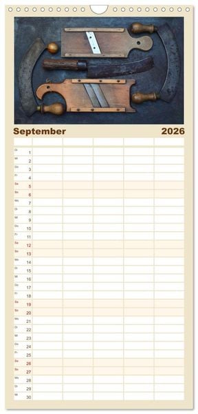 Produktbild: Familienplaner 2026 - K&uuml;chenutensilien mit 5 Spalten (Wandkalender, 21 x 45 cm) CALVENDO