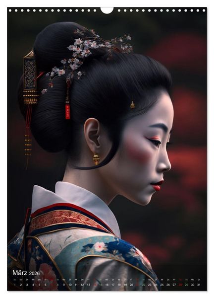 Produktbild: Wundersch&ouml;ne Portraits Japanischer Geishas (Wandkalender 2026 DIN A3 hoch), CALVENDO Monatskalender