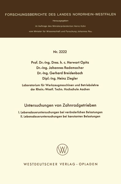 Produktbild: Untersuchungen an Zahnradgetrieben