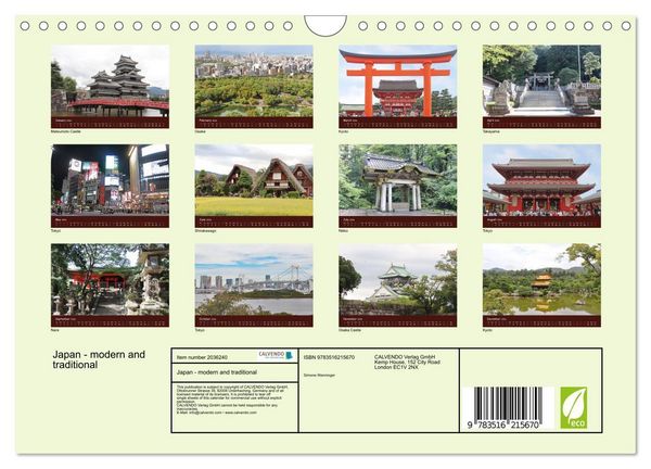 Produktbild: Japan - modern and traditional (Wall Calendar 2026 DIN A4 landscape), CALVENDO 12 Month Wall Calendar