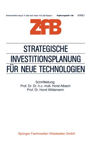 Produktbild: Strategische Investitionsplanung f&uuml;r neue Technologien