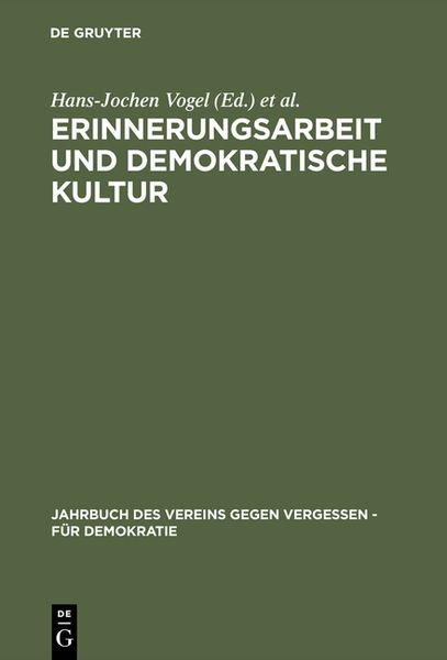 Produktbild: Erinnerungsarbeit und demokratische Kultur