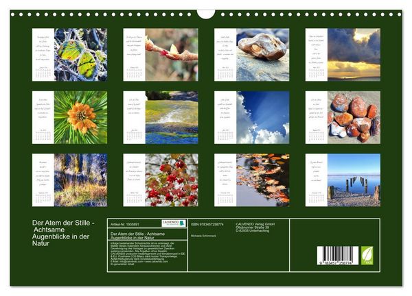 Produktbild: Der Atem der Stille - Achtsame Augenblicke in der Natur (Wandkalender 2026 DIN A3 quer), CALVENDO Monatskalender