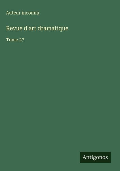 Produktbild: Revue d'art dramatique