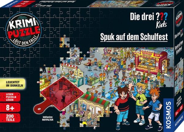 Produktbild: Krimipuzzle Die drei ??? Kids 200 Teile / Spuk auf dem Schulfest
