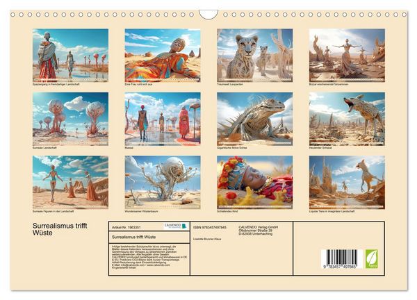 Produktbild: Surrealismus trifft W&uuml;ste (Wandkalender 2026 DIN A3 quer), CALVENDO Monatskalender
