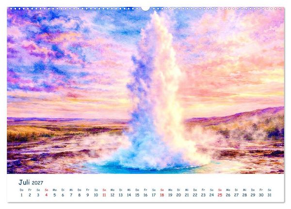 Produktbild: Reisetr&auml;ume Traumreisen. Die sch&ouml;nsten Reiseziele der Welt in Watercolor (hochwertiger Premium Wandkalender 2027 DIN A2 quer), Kunstdruck in Hochglanz