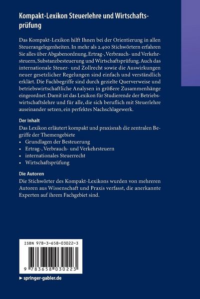 Produktbild: Kompakt-Lexikon Steuerlehre und Wirtschaftspr&uuml;fung