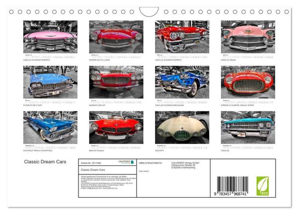 Produktbild: Classic Dream Cars (Wandkalender 2026 DIN A4 quer), CALVENDO Monatskalender