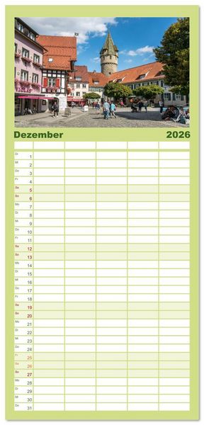 Produktbild: Familienplaner 2026 - Deutschlands sch&ouml;nste Altst&auml;dte - Baden-W&uuml;rttemberg mit 5 Spalten (Wandkalender, 21 x 45 cm) CALVENDO