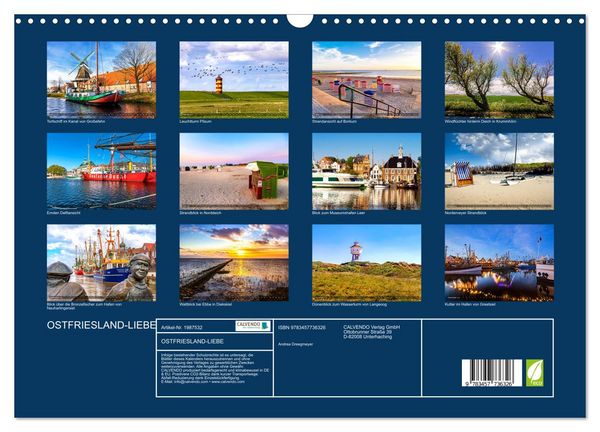 Produktbild: OSTFRIESLAND-LIEBE (Wandkalender 2026 DIN A3 quer), CALVENDO Monatskalender