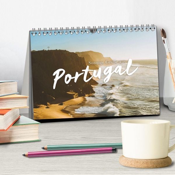 Produktbild: Sonnige Gr&uuml;&szlig;e aus Portugal (Tischkalender 2026 DIN A5 quer), CALVENDO Monatskalender