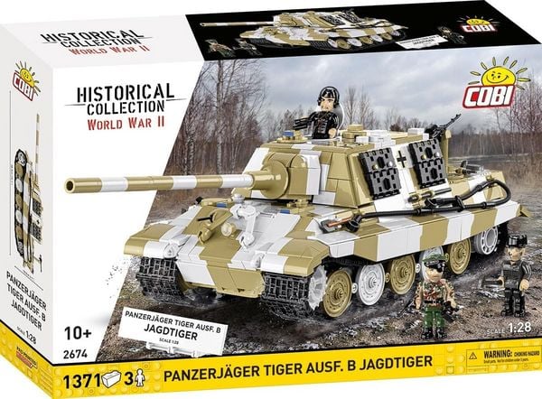 COBI Historical Collection 2674 - Panzerjäger Tiger Ausf.B Jagdtiger, WWII, Bausatz 1:28, 1371+3 Klemmbausteine