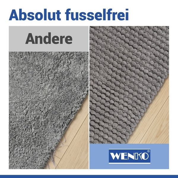 Produktbild: Badteppich Mod. Solivo Grau, 50 x 80 cm, rutschfest und waschbar bis 30 &deg;C