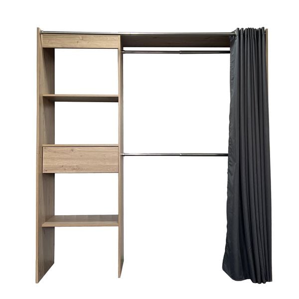 Produktbild: HTI-Living Offene Garderobe mit Vorhang Artisaneiche Offene Garderobe mit Vorhang Artisaneiche